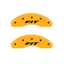 Laden Sie das Bild in den Galerie-Viewer, MGP Front set 2 Caliper Covers Engraved Front FIT Yellow finish black ch