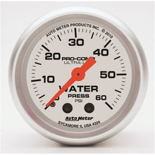 Laden Sie das Bild in den Galerie-Viewer, Autometer Ultra-Lite 52mm 60 PSI Mechanical Water Pressure Gauge