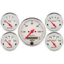 Cargar imagen en el visor de la galería, Autometer Arctic White 5 Pc Kit Box w/ Elec Speedo, Elec Oil Press, Water Temp, Volt, Fuel Level