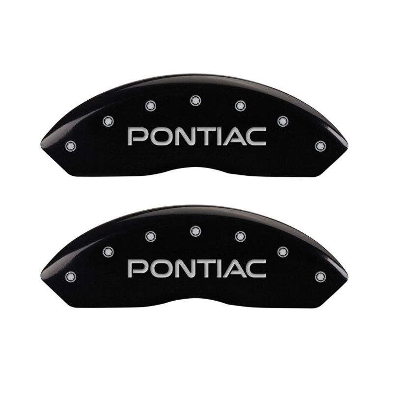 MGP 4 Caliper Covers Engraved Front Pontiac Rear Arrow Blk Finish Silver Char 2006 Pontiac Solstice