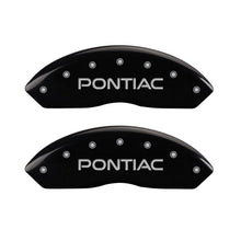 Laden Sie das Bild in den Galerie-Viewer, MGP 4 Caliper Covers Engraved Front Pontiac Rear Arrow Blk Finish Silver Char 2006 Pontiac Solstice