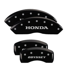 Laden Sie das Bild in den Galerie-Viewer, MGP 4 Caliper Covers Engraved Front Honda Engraved Rear Odyssey Black finish silver ch