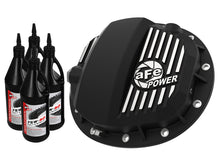 Laden Sie das Bild in den Galerie-Viewer, aFe Pro Series GMCH 9.5 Rear Diff Cover Black w/Mach Fins &amp; Gear Oil 19-20 GM Silverado/Sierra 1500