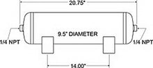 Carica l&#39;immagine nel visualizzatore di Gallery, Firestone Air Tank 5 Gallon 9.5in. x 20.7in. (2) 1/4in. NPT Ports 150 PSI Max - Black (WR17609191)