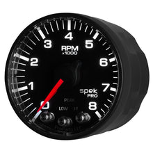 Load image into Gallery viewer, Autometer Spek-Pro Black 2 1/16 inch 8K RPM Tach w/ Shift Light and Peak Memory