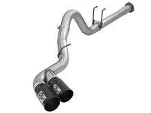 Carica l&#39;immagine nel visualizzatore di Gallery, aFe Power 11-14 Ford F250/F350 6.7L Diesel Rebel XD 4in 409 SS DPF-Back Exhaust System - Black Tips