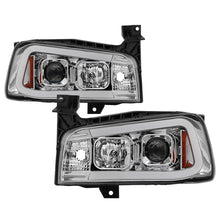 Load image into Gallery viewer, Spyder Dodge Charger 06-10 Projector Headlights - LED Light Bar - Chrome PRO-YD-DCH05V2-LB-C