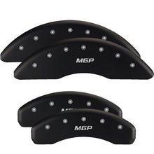 गैलरी व्यूवर में इमेज लोड करें, MGP 4 Caliper Covers Engraved Front &amp; Rear MGP Black finish silver ch