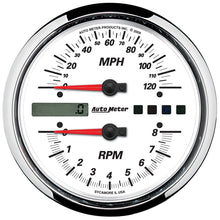 Charger l&#39;image dans la galerie, Autometer Pro-Cycle Gauge Tach/Speedo 4 1/2in 8K Rpm/120 Mph White