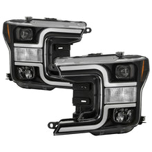 Cargar imagen en el visor de la galería, Spyder 18-19 Ford F-150 Projector Headlights - Halogen Model Only - Black PRO-YD-FF15018-LB-BK