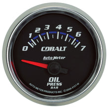 Laden Sie das Bild in den Galerie-Viewer, Autometer Cobalt 52mm 0-7 BAR Short Sweep Electric Oil Pressure Gauge