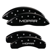 Laden Sie das Bild in den Galerie-Viewer, MGP Front set 2 Caliper Covers Engraved Front MOPAR Black finish silver ch