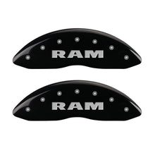 Load image into Gallery viewer, MGP 4 Caliper Covers Engraved Front &amp; Rear RAM Black finish silver ch