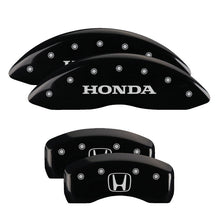 Laden Sie das Bild in den Galerie-Viewer, MGP Front set 2 Caliper Covers Engraved Front Honda Black finish silver ch