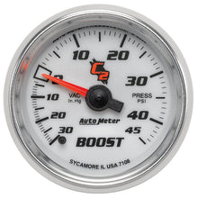 Carica l&#39;immagine nel visualizzatore di Gallery, Autometer C2 52mm 30 In Hg-Vac/45 PSI Mechanical Vacuum/Boost Gauge