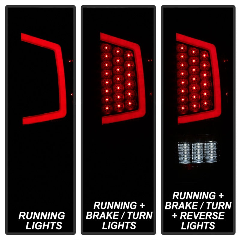 xTune 16-18 Toyota Tacoma Light Bar LED Tail Lights - Black Smoked (ALT-JH-TTA16-LBLED-BSM)