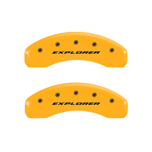 Cargar imagen en el visor de la galería, MGP 4 Caliper Covers Engraved Front &amp; Rear Explorer Yellow finish black ch