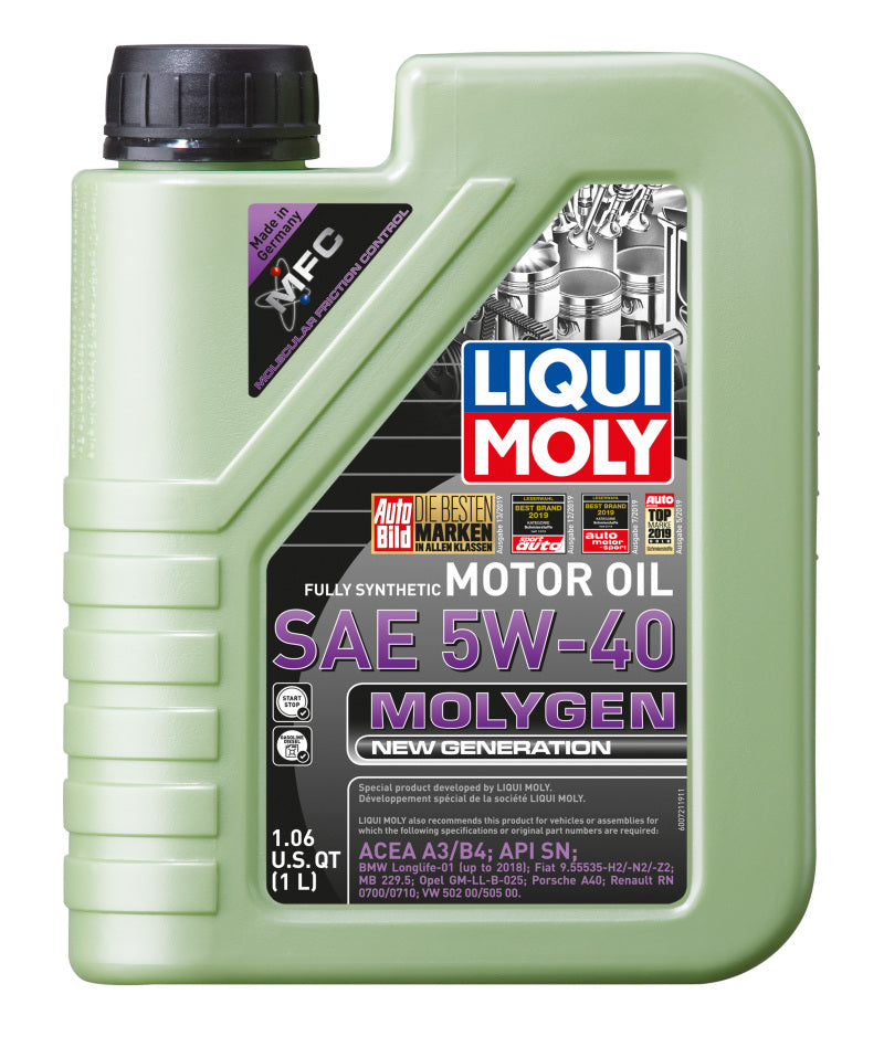 LIQUI MOLY 1L Molygen New Generation Motor Oil 5W40 - Case of 6