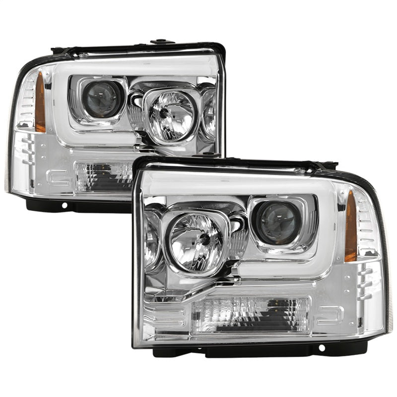 Spyder Platinum Ford F250/350/450 05-07 High-Power LED Module Proj. Headlights-Chrome (PRO-YD-FS05V2