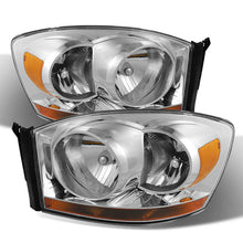 Charger l&#39;image dans la galerie, Xtune Dodge Ram 06-08 w/ Chrome Bezel &amp; Amber Bar Headlights Chrome HD-JH-DRAM06-AM-C