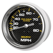 Laden Sie das Bild in den Galerie-Viewer, Autometer Gauge Speedometer 3-3/8in 80MPH Mechanical Marine Carbon Fiber