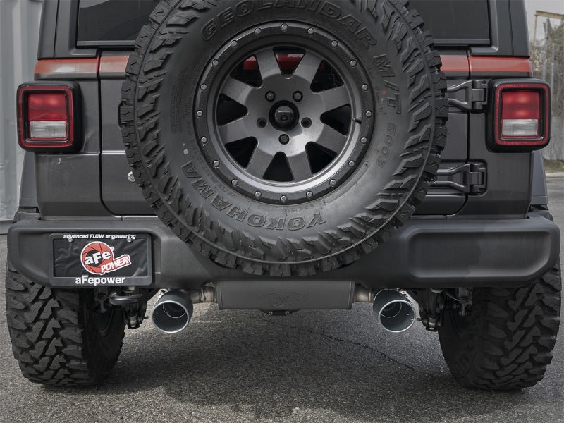 aFe Rebel Series 2.5in 304 SS Cat-Back Exhaust w/ Black Tips 2018+ Jeep Wrangler (JL) V6 3.6L