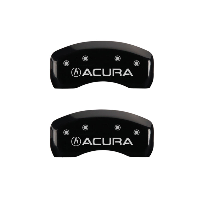 MGP 4 Caliper Covers Engraved Front & Rear Acura Black Finish Silver Char 2017 Acura MDX