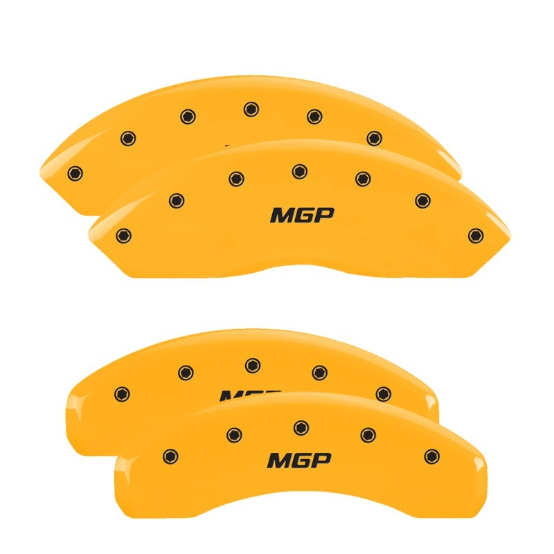 MGP 4 Caliper Covers Engraved Front & Rear MGP Yellow Finish Black Char 2004 Infiniti QX56