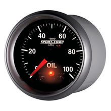 Laden Sie das Bild in den Galerie-Viewer, Autometer Sport-Comp II 52.4mm 0-100 PSI Oil Pressure Peak &amp; Warn w/ Electronic Control Gauge