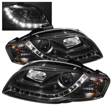 Cargar imagen en el visor de la galería, Spyder Audi A4 06-08 Projector Headlights Halogen Model Only - DRL Black PRO-YD-AA405-DRL-BK