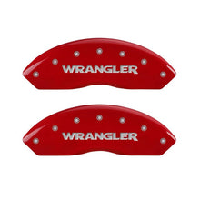 Charger l&#39;image dans la galerie, MGP Front set 2 Caliper Covers Engraved Front WRANGLER Red finish silver ch