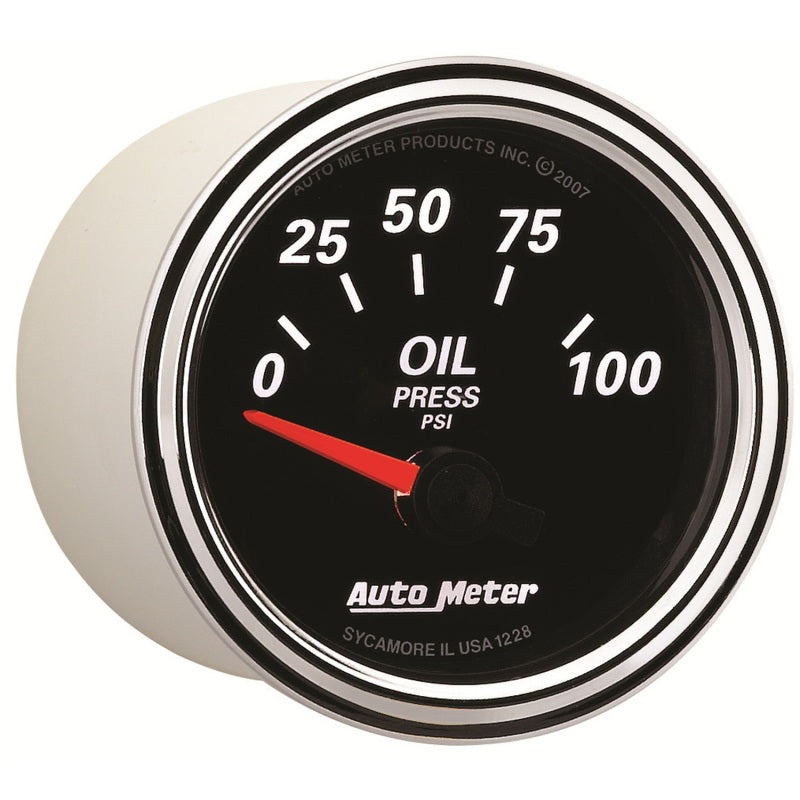 Autometer Designer Black II 52mm 100 PSI Oil Pressure Gauge