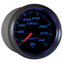 Laden Sie das Bild in den Galerie-Viewer, Autometer Cobalt 66.7mm 140-280 Degree F Mechanical Oil Temperature Gauge