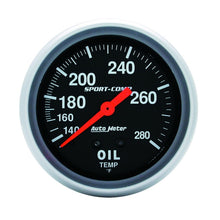 Carica l&#39;immagine nel visualizzatore di Gallery, Autometer 2-5/8in 140-280 Degree F Mechanical 12ft Oil Temp Sport-Comp Gauge