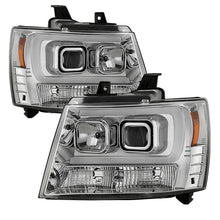 Load image into Gallery viewer, Spyder 07-14 Chevy Suburban/1500/2500/Tahoe V2 Projector Headlights Chrome PRO-YD-CSUB07V2-DRL-C