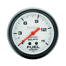 Carica l&#39;immagine nel visualizzatore di Gallery, Autometer Phantom 66.7mm 0-15 PSI Mechanical Fuel Pressure Gauge