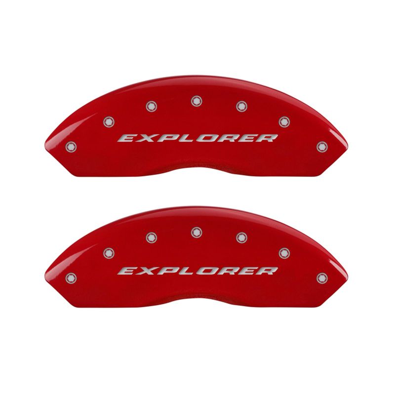 MGP 4 Caliper Covers Engraved Front & Rear Explorer Red finish silver ch