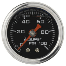 Laden Sie das Bild in den Galerie-Viewer, Autometer AutoGage 1.5in Liquid Filled Mechanical 0-100 PSI Fuel Pressure Gauge