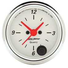 Cargar imagen en el visor de la galería, Autometer Arctic White 2-1/6in 12 Hour Analog Clock Gauge