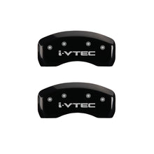 Cargar imagen en el visor de la galería, MGP 4 Caliper Covers Engraved Front &amp; Rear i-Vtec Black finish silver ch