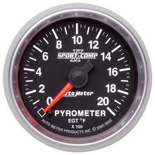 Laden Sie das Bild in den Galerie-Viewer, Autometer Sport-Comp II Full Sweep Electronic 52mm 0-2000 degree F Pyrometer Gauge