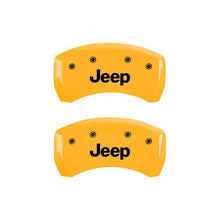 गैलरी व्यूवर में इमेज लोड करें, MGP 4 Caliper Covers Engraved Front &amp; Rear JEEP Yellow finish black ch