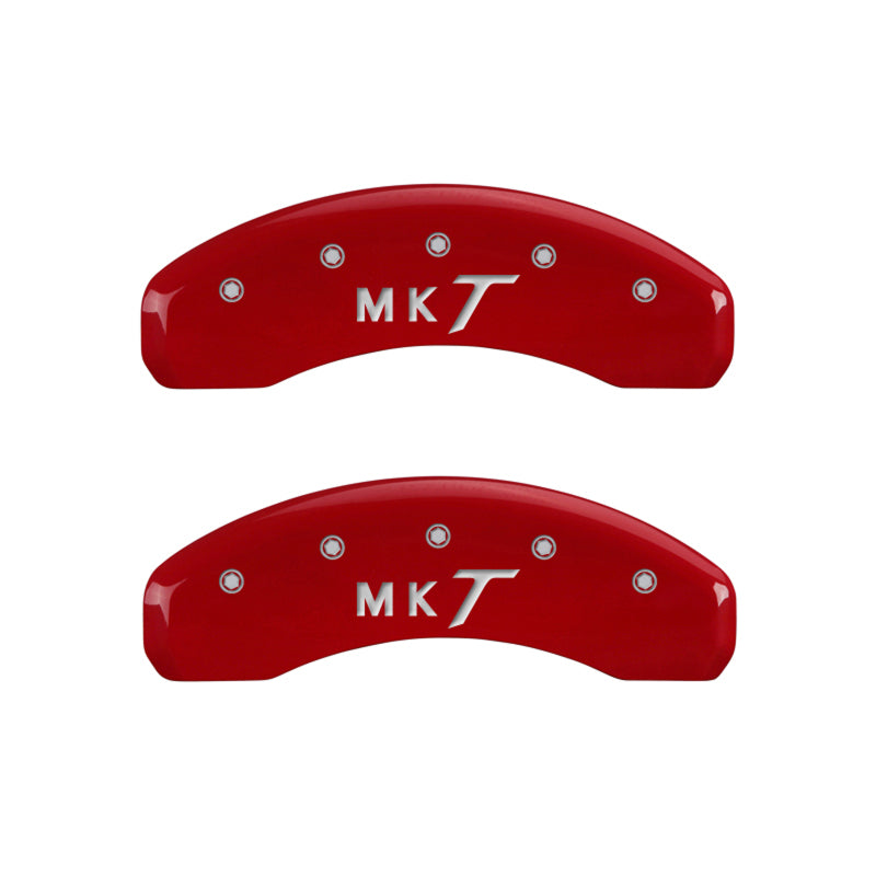 MGP 4 Caliper Covers Engraved Front Lincoln Engraved Rear MKT Red finish silver ch