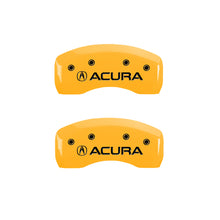 Load image into Gallery viewer, MGP 4 Caliper Covers Engraved Front &amp; Rear Acura Yellow Finish Black Char 2016 Acura RDX