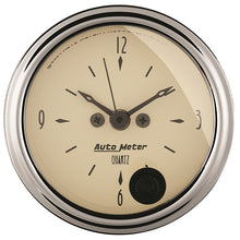 Carica l&#39;immagine nel visualizzatore di Gallery, Autometer 2-1/16 inch 12 Hour Analog Antique Beige Clock