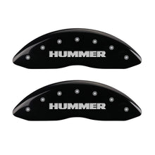 Cargar imagen en el visor de la galería, MGP 4 Caliper Covers Engraved Front &amp; Rear Hummer Black finish silver ch