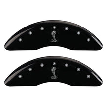 Load image into Gallery viewer, MGP 4 Caliper Covers Engraved Front &amp; Rear Tiffany Snake Black finish silver ch