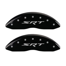 Cargar imagen en el visor de la galería, MGP 4 Caliper Covers Engraved Front &amp; Rear SRT Black finish silver ch