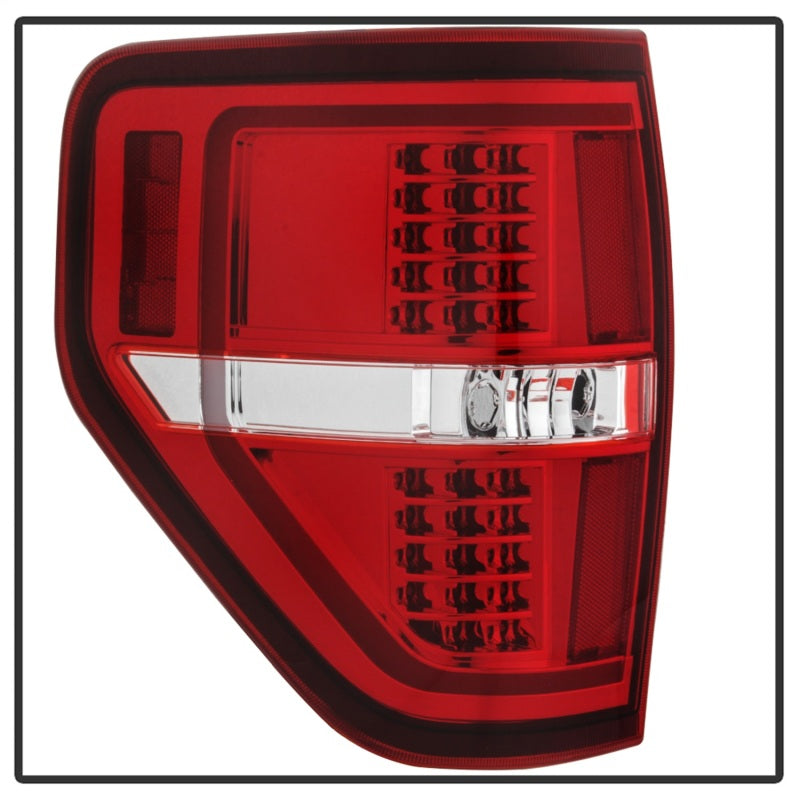 xTune 09-14 Ford F-150 Light Bar LED Tail Lights - Red Clear (ALT-JH-FF15009-LBLED-RC)