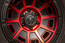 Charger l&#39;image dans la galerie, ICON Victory 17x8.5 6x135 6mm Offset 5in BS Satin Black w/Red Tint Wheel